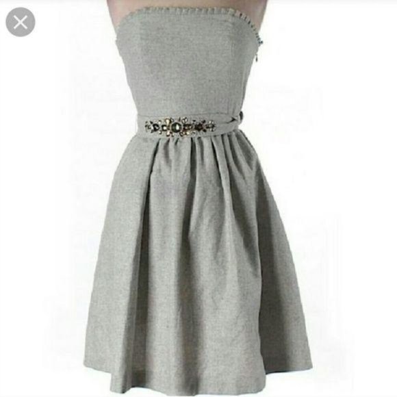 Banana Republic Dresses & Skirts - Banana Republic Strapless Dress Fit Flare Gray NWT